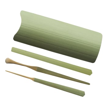 Sui Qiantang bambus japonez handmade – accesorii pentru ceremonia ceaiului, Şase Domni: clips de ceai, ac de ceai, lingură de ceai, suport lotus