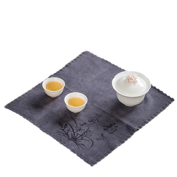 Prosop de ceai din bumbac, absorbant și îngroșat, pentru masă de ceai, dimensiune mică, covoraș pentru ceai, accesoriu pentru setul de ceai