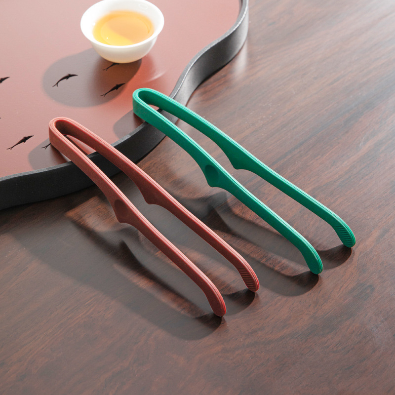 Clip de ceai antiderapant Gongfu – set accesorii, din oțel inoxidabil cu strat de silicon; include clip pentru ceai și pensetă pentru frunze de ceai