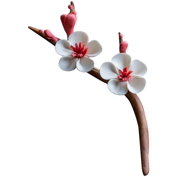 Tea pet ceramic, făcut manual, cu ramură de floare de prune, accesoriu pentru ceremonia ceaiului, clips pentru ceai