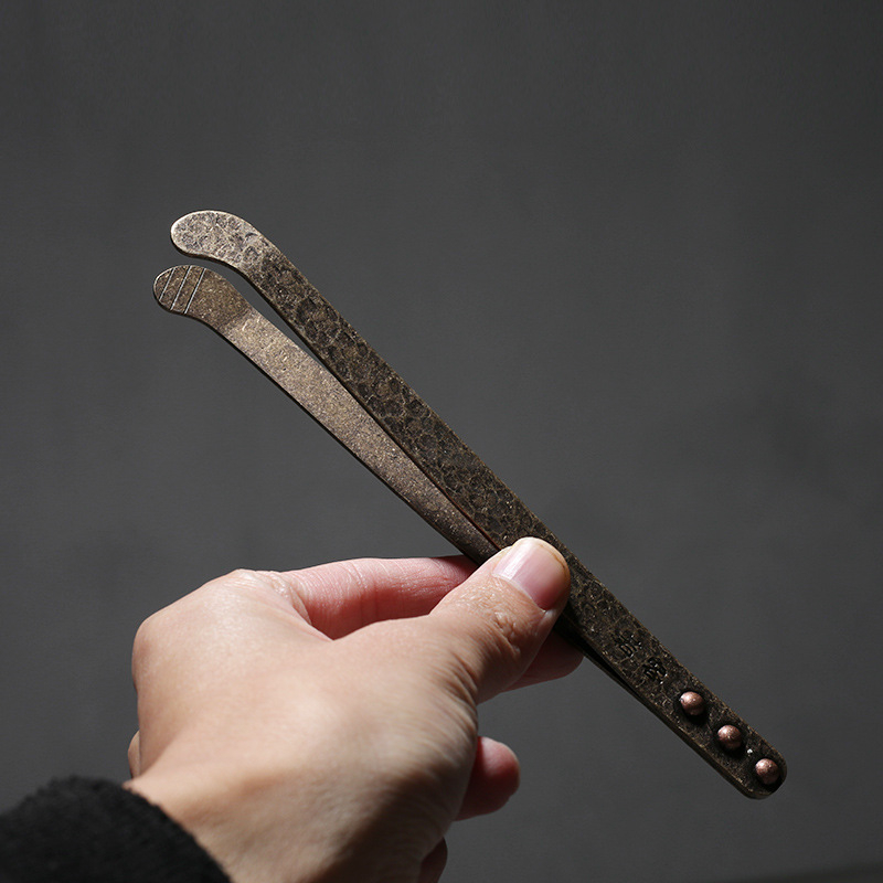 Clips de ceai din cupru, accesorii pentru ceremonia Kung Fu a ceaiului, pensete pentru ceai, clip pentru frunze de ceai, clip metalic pentru ceașca de ceai