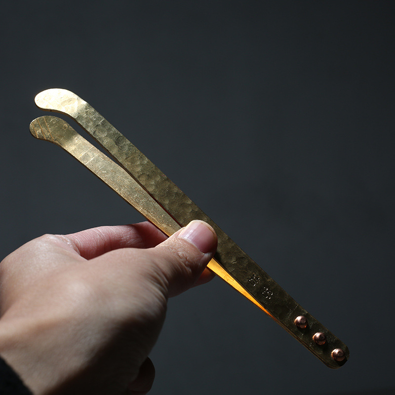 Clips de ceai din cupru, accesorii pentru ceremonia Kung Fu a ceaiului, pensete pentru ceai, clip pentru frunze de ceai, clip metalic pentru ceașca de ceai