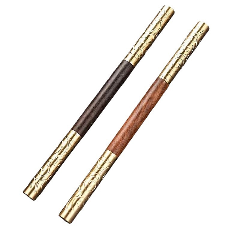 Set Pu-Erh ceai cuțit și ac, inel din alamă, unealtă dublă din alamă, con de ceai din ebony și rosewood, accesorii dual-use pentru deschiderea ceaiurilor presate și blocurilor de ceai
