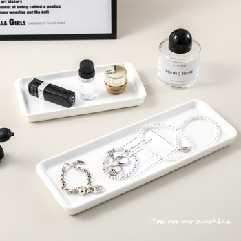 Tavă ceramică dreptunghiulară pentru bijuterii și parfum – organizator de baie