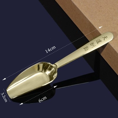 Set din cupru pentru ceai: linguriță de ceai, lingură pentru ceai, linguriță pentru frunze de ceai, accesorii pentru ceremonia ceaiului Six Gentlemen