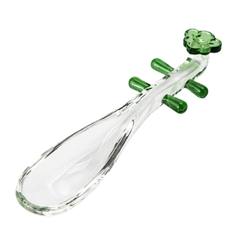 Set din accesorii din sticlă Pipa pentru ceai — linguriță de ceai, lingură de ceai și accesorii pentru ceremonia ceaiului chinez