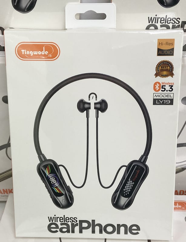Bežične slušalice s vratnim kaišem, Bluetooth, digitalni prikaz baterije, duga trajnost, sportski dizajn, stereo zvuk