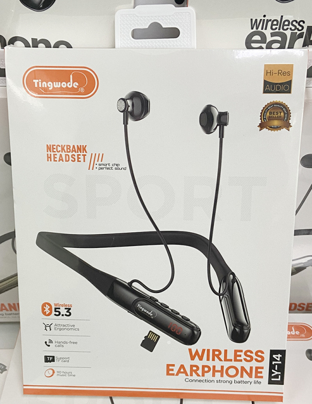 Bežične slušalice s vratnim kaišem, Bluetooth, digitalni prikaz baterije, duga trajnost, sportski dizajn, stereo zvuk