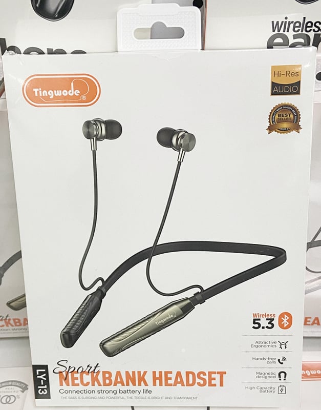 Bežične slušalice s vratnim kaišem, Bluetooth, digitalni prikaz baterije, duga trajnost, sportski dizajn, stereo zvuk