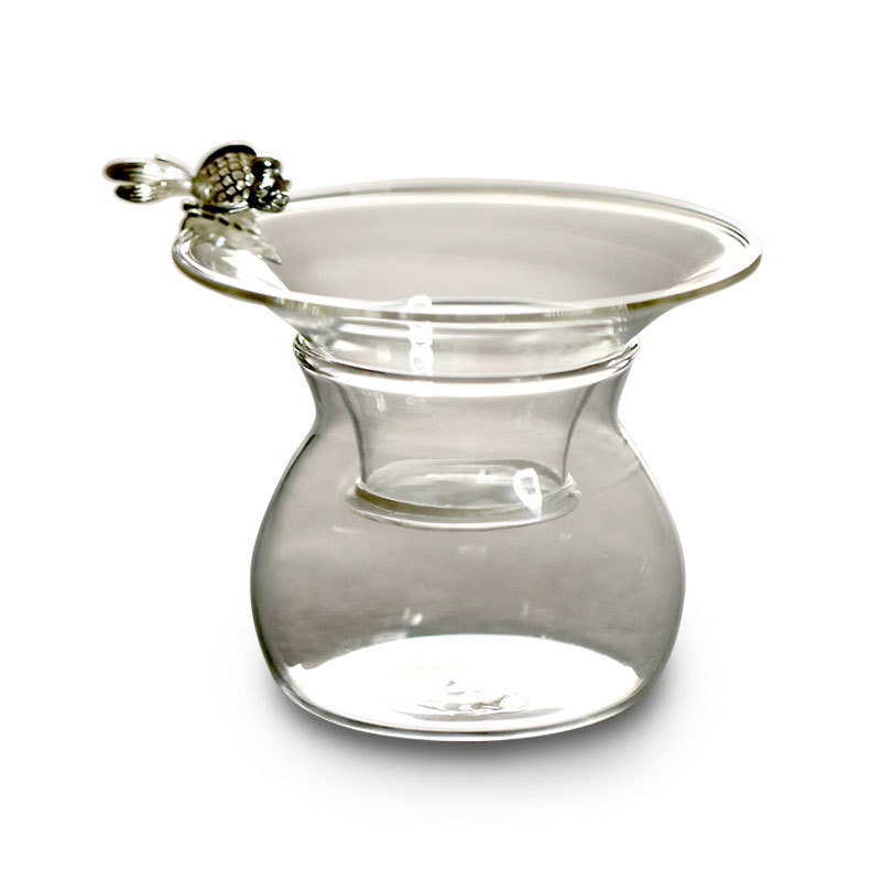 Filtru universal din sticlă rezistentă la temperaturi, strecurător de ceai din oțel transparent, accesorii creative pentru set de ceai, filtru mare pentru frunze de ceai