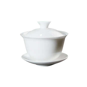 Gaiwan din porțelan cu oase, corp subțire, set Gongfu Chaozhou, bol alb pentru ceai și ceașcă, cadou premium, gaiwan cu capac în trei părți