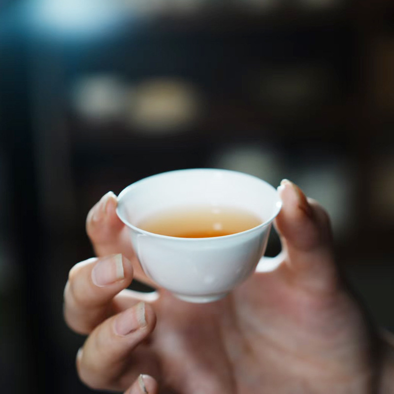 Gaiwan din porțelan cu oase, corp subțire, set Gongfu Chaozhou, bol alb pentru ceai și ceașcă, cadou premium, gaiwan cu capac în trei părți