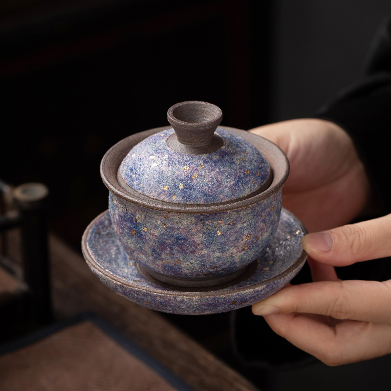 Ceașcă de ceai ceramică cu capac, set Gongfu modern minimalist pentru ceai, bol principal pentru ceai