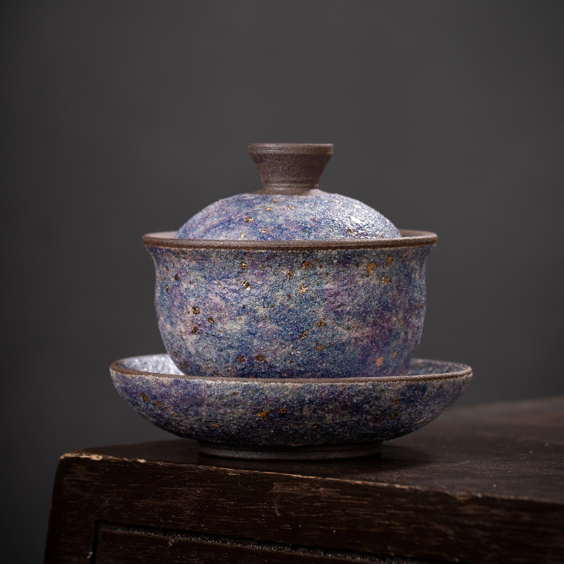 Ceașcă de ceai ceramică cu capac, set Gongfu modern minimalist pentru ceai, bol principal pentru ceai