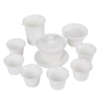 Set de ceai Gongfu din ceramică – portabil, multifuncțional pentru călătorii și birou, în cutie cadou
