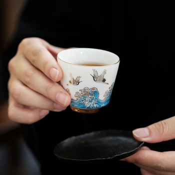 Căniță de ceai ceramică din porțelan alb, set Gongfu pentru uz casnic, ceașcă individuală cadou pentru oaspeți