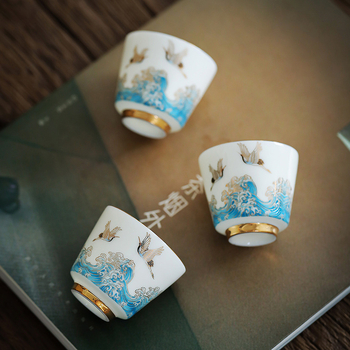 Căniță de ceai ceramică din porțelan alb, set Gongfu pentru uz casnic, ceașcă individuală cadou pentru oaspeți