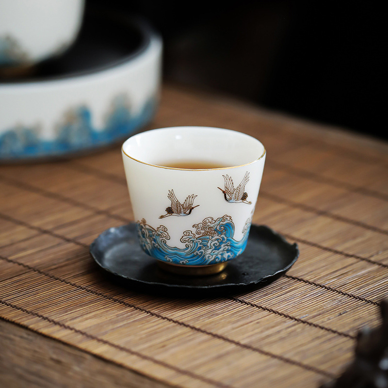 Căniță de ceai ceramică din porțelan alb, set Gongfu pentru uz casnic, ceașcă individuală cadou pentru oaspeți
