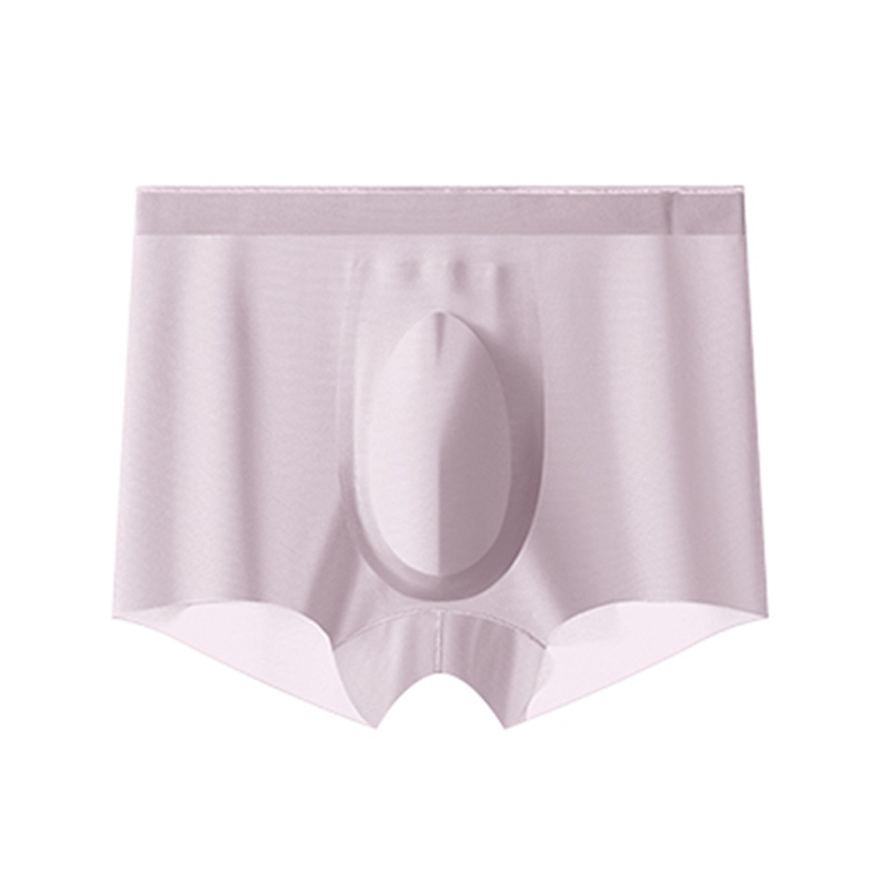 Muške bezšivne bokserice Ice Silk, prozračne, brzo sušeće, najlon, srednji pojas, jednobojne