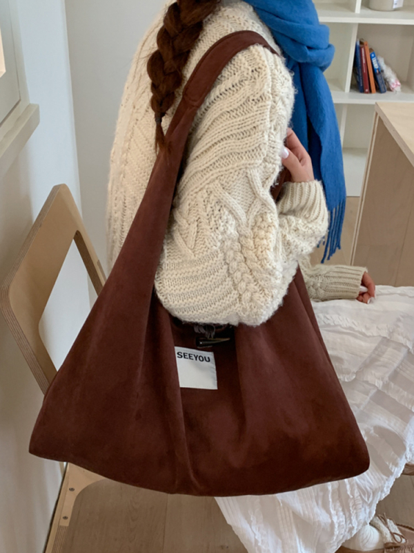 Ženska tote torba u korejskom stilu od platna, velika kapaciteta, slova u kontrastnim bojama, preko ramena ili crossbody