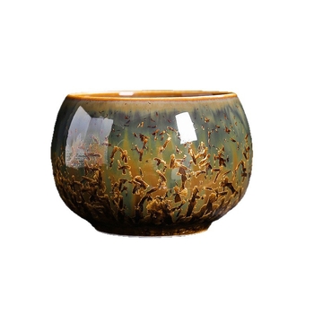 Ceașcă ceramică Jianzhan Maestru, ceașcă mare de ceai cu glazură cristalină, ceașcă personală pentru bărbați