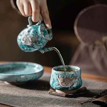 Shino Fortune Abundant ceașcă de ceai — ceașcă personală, ceramică Jian ware, lucrată manual, arsă pe lemn, glazură minerală