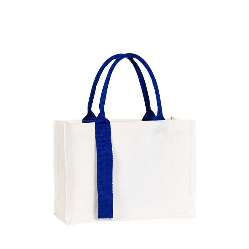 Geantă tote din pânză, personalizabilă, cu finisaj din material de bumbac acoperit, capacitate mare, imprimare