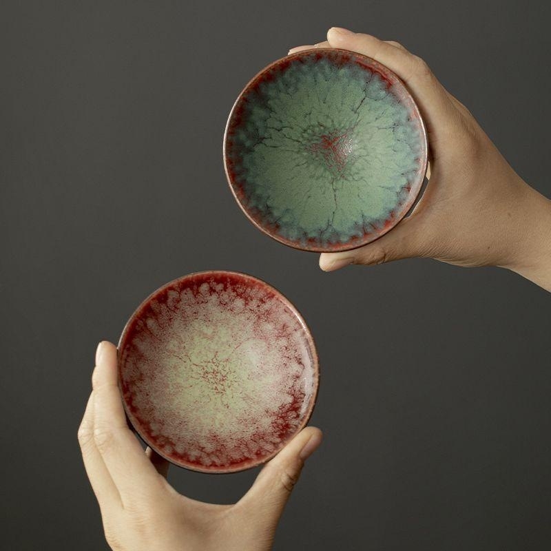 Ceașcă de ceai ceramică conică, glazură de cuptor, stil tradițional, o singură ceașă