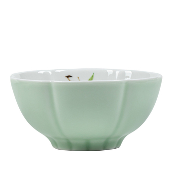 Ceșă de ceai ceramică pictată manual, cu floare de litchi, sub glazură