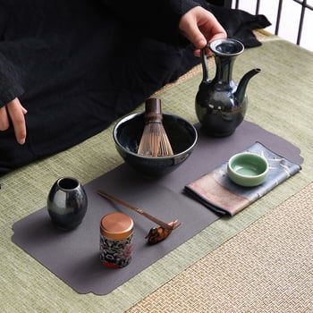 Set japonez Jianzhan pentru matcha, cu perie din bambus și boluri pentru ceremonia ceaiului