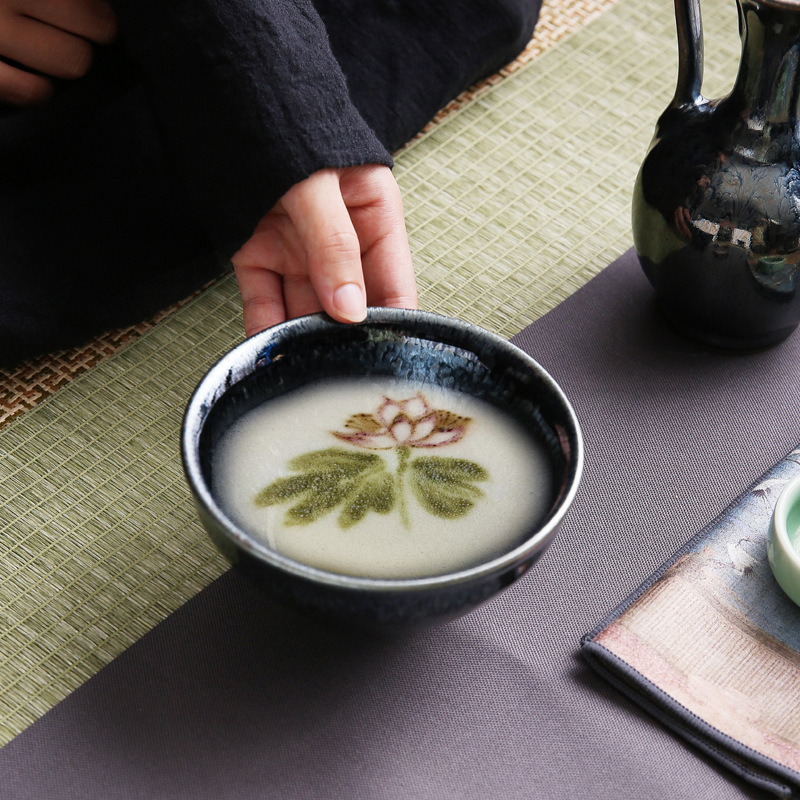 Set japonez Jianzhan pentru matcha, cu perie din bambus și boluri pentru ceremonia ceaiului