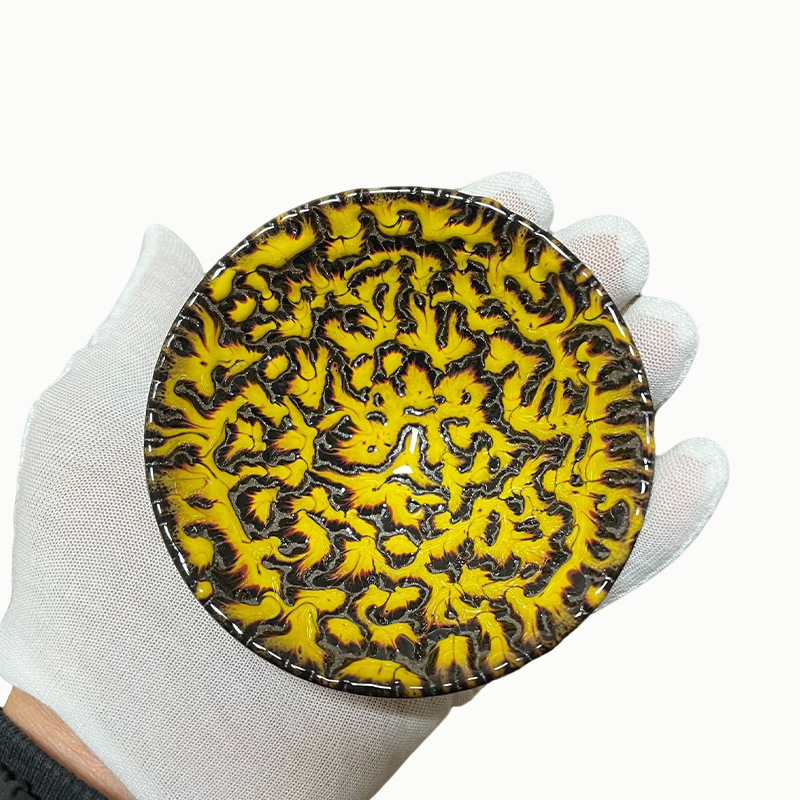 Ceșcă de ceai cu glazură Oil-Drop pe porțelan negru, ceramică cu corp din fier, set Gongfu în cutie cadou cu certificat