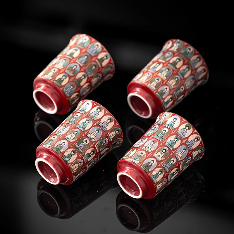 Cească ceramică Dunhuang Thousand Buddha – pentru uz personal, ceașcă unică, set de ceai Kung Fu, stil chinezesc