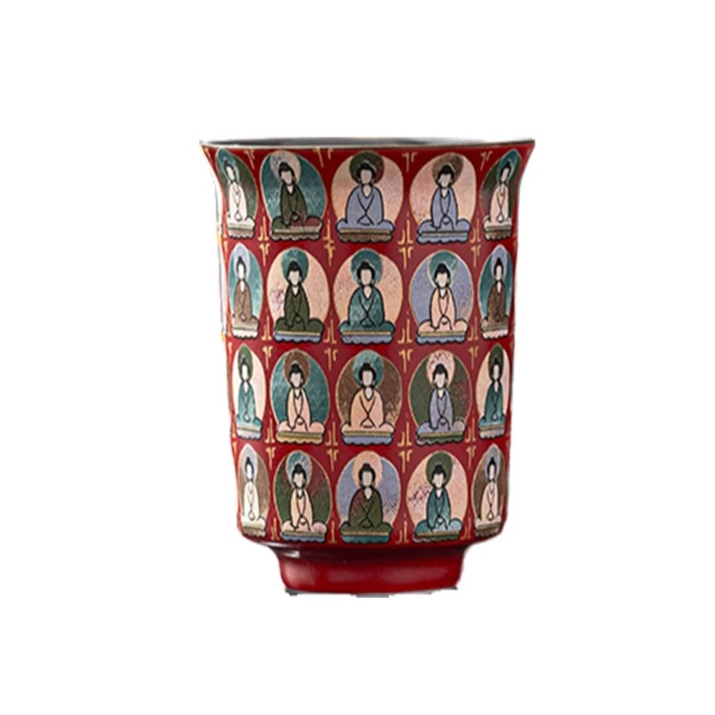 Cească ceramică Dunhuang Thousand Buddha – pentru uz personal, ceașcă unică, set de ceai Kung Fu, stil chinezesc