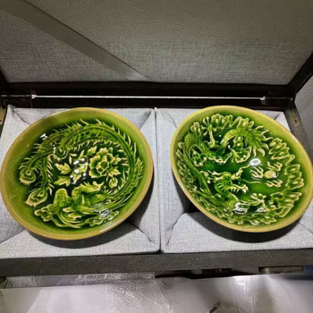 Ceșuță de ceai Jianyang Jianzhan cu glazură crăpată în stil Ice Crack, motiv Dragon și Phoenix, Cai Shoulong, ceramică arsă pe lemn, pentru degustare de ceai