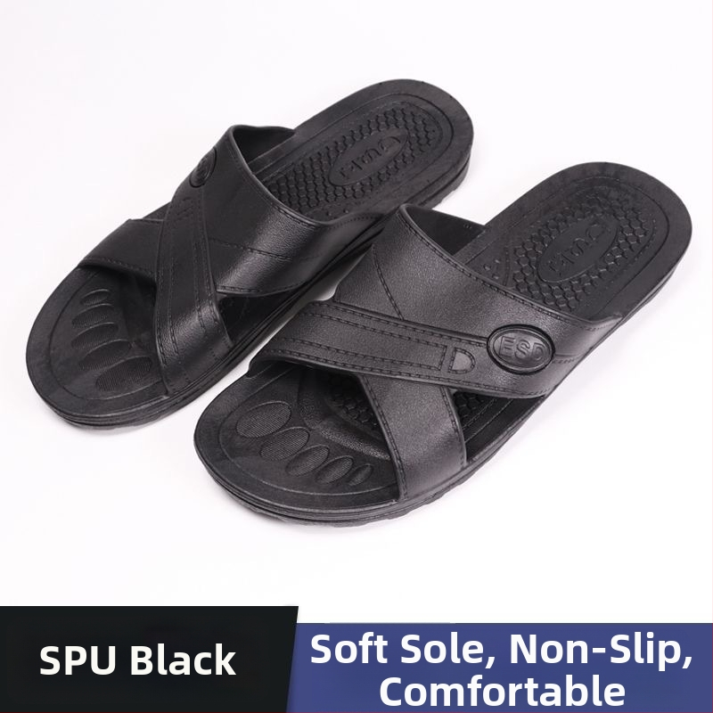 SPU antistatické papuče pre mužov a ženy, pracovné topánky bez prachu, s hrubou mäkkou podrážkou a protišmykovým dizajnom.