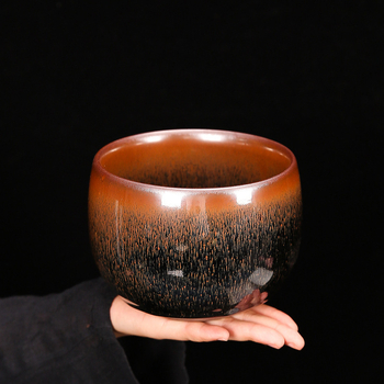 Jianyang Jianzhan: glazură minerală originală, ceramică lucrată manual, corp din fier, ars cu lemn, textură păr de iepure, Kirin albastru, ceașcă Tianmu pentru spălatul ceaiului, intrare apă, vas pentru zaț de ceai