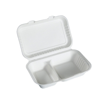 Cutie biodegradabilă pentru prânz din pulpă de trestie de zahăr – recipient dreptunghiular, de unică folosință pentru take-out