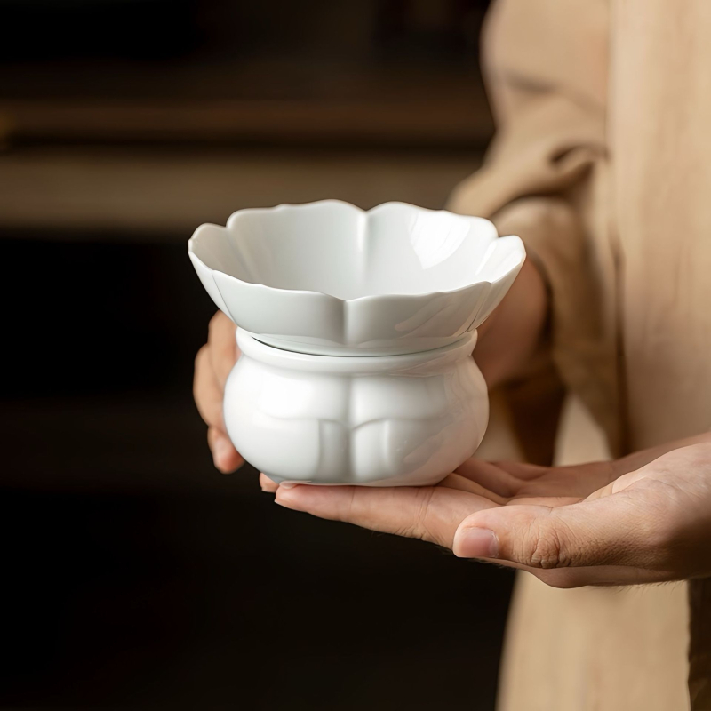 Filtru de ceai ceramic cu sită integrată, accesorii Kung Fu pentru ceai, uz casnic