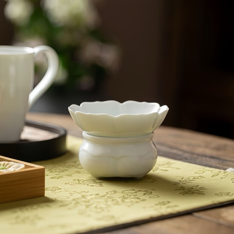 Filtru de ceai ceramic cu sită integrată, accesorii Kung Fu pentru ceai, uz casnic