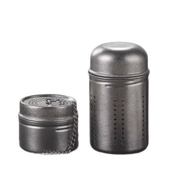Recipient din titan pur pentru ceai, cu filtru pentru infuzie, bilă de ceai și frunze de ceai