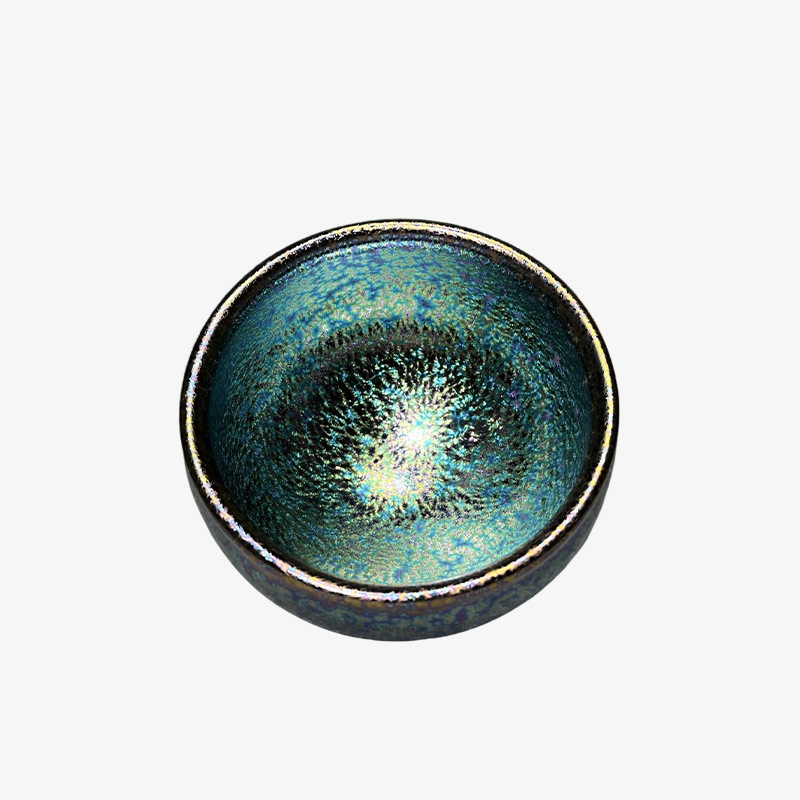 Ceașcă Jian Zhan colorată, ceașcă mare pentru ceai, ceramică cu glazură Tenmoku