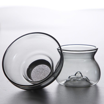 Set de ceai din sticlă Guanshan cu filtru pentru ceai și recipient de distribuție transparent