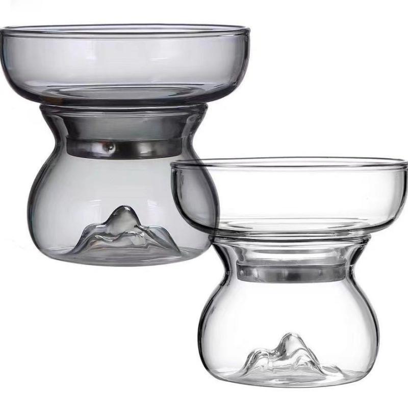 Set de ceai din sticlă Guanshan cu filtru pentru ceai și recipient de distribuție transparent