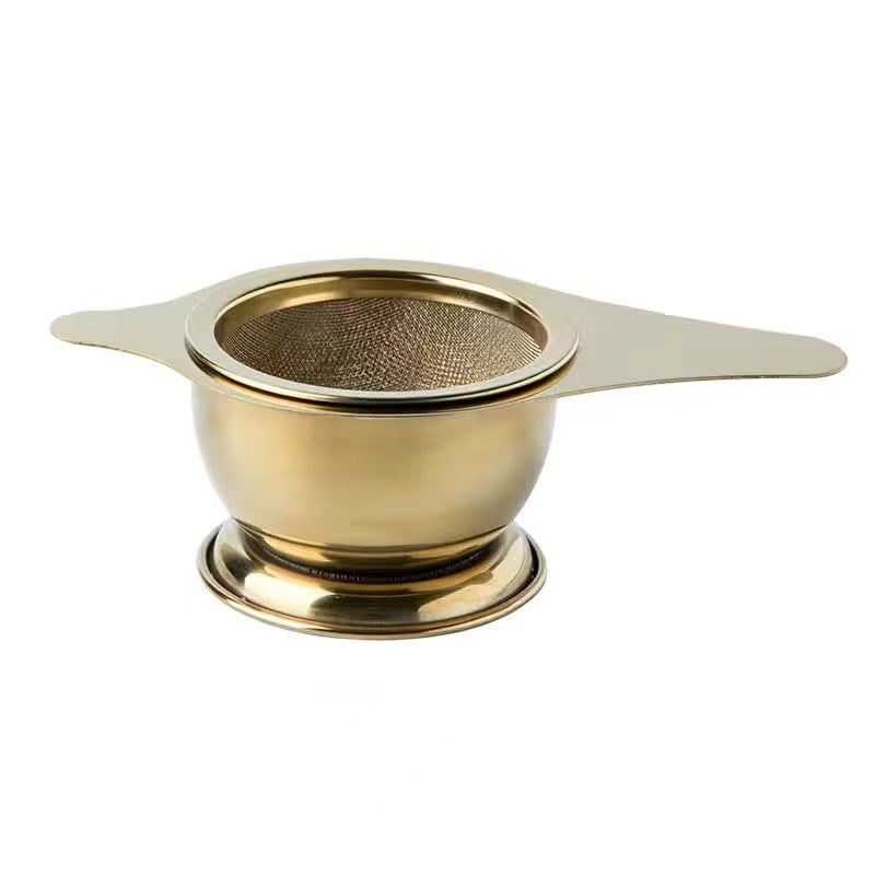 Set filtru de ceai din oțel inoxidabil cu suport pentru ceai, filtru pentru ceai cu flori și separator de apă pentru ceai – accesorii pentru ceremonia ceaiului
