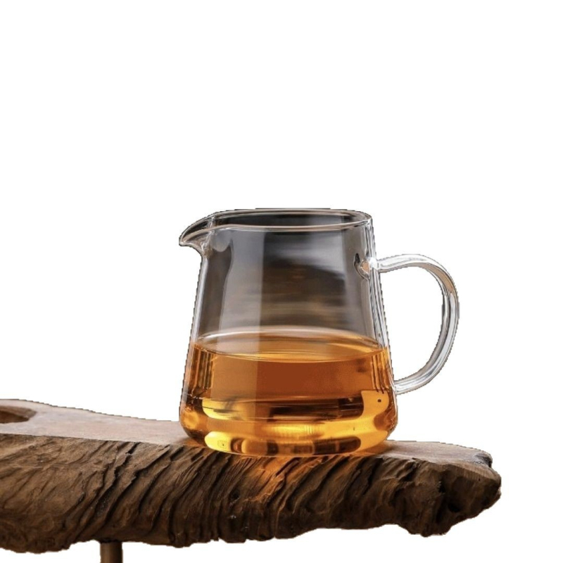 Set Gongfu de ceai: cană de distribuție din sticlă cu ceainic drept, pentru prepararea ceaiului acasă, filtru din oțel inox, dozator de ceai