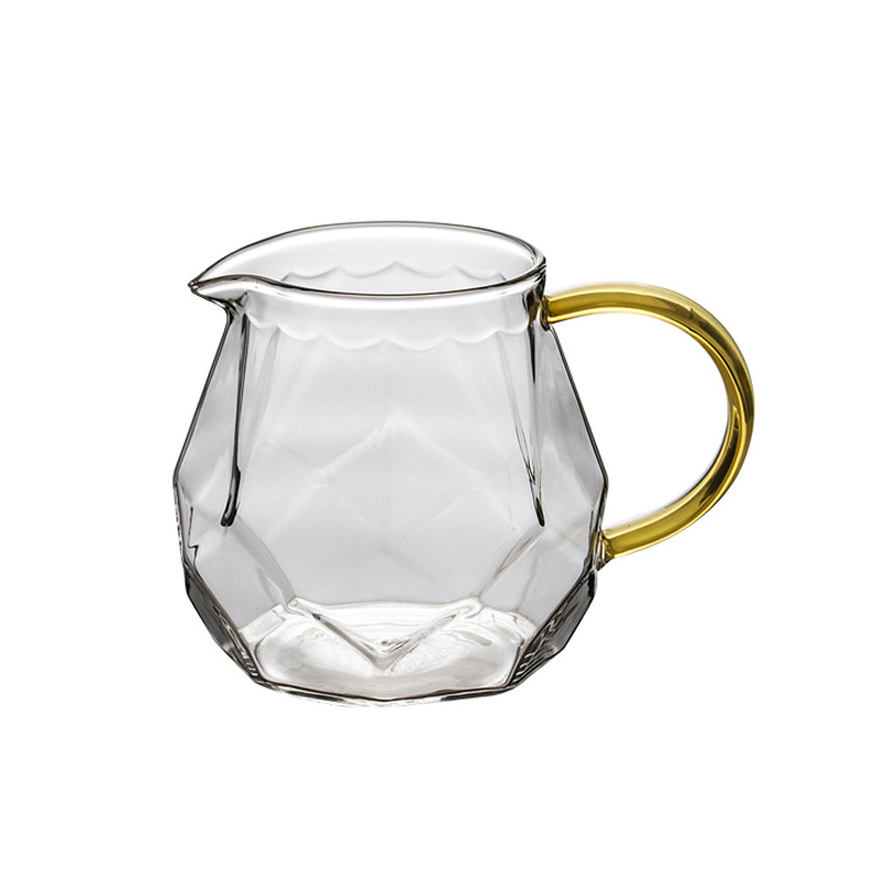 Set Gongfu de ceai din sticlă, rezistent la temperaturi, transparent, cu distribuitor de ceai și separator de apă
