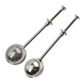 Ceainic din oțel inoxidabil cu infuzor de ceai de tip apăsare, tijă filtrantă, minge de ceai din plasă și instrument pentru frunze de ceai