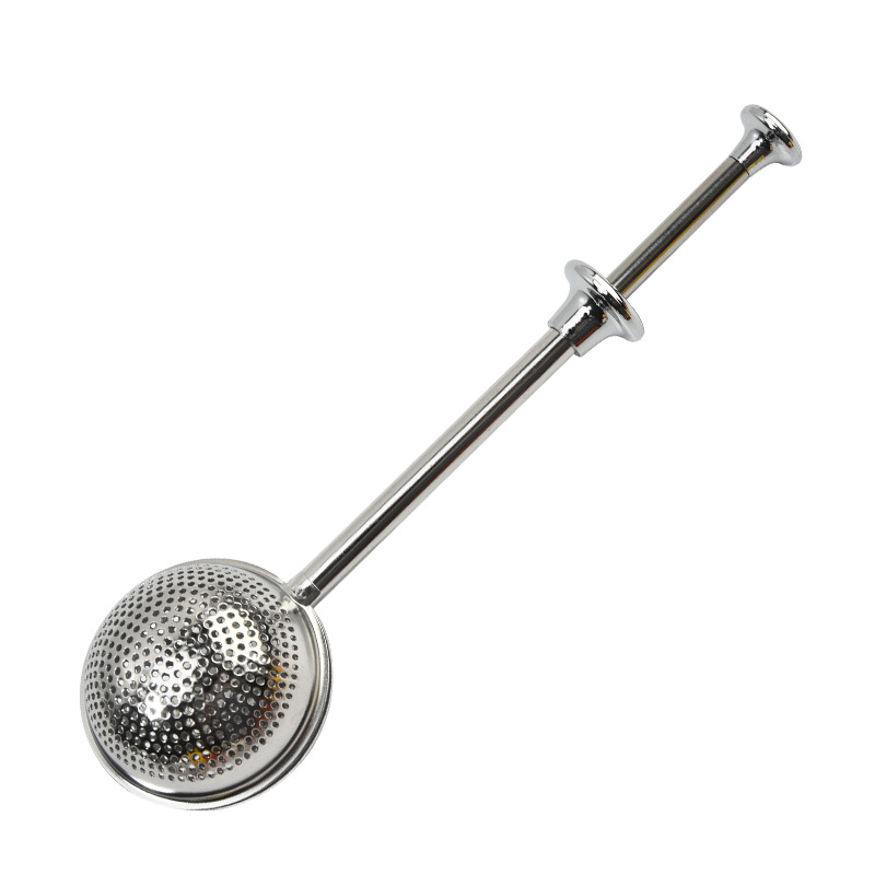 Ceainic din oțel inoxidabil cu infuzor de ceai de tip apăsare, tijă filtrantă, minge de ceai din plasă și instrument pentru frunze de ceai