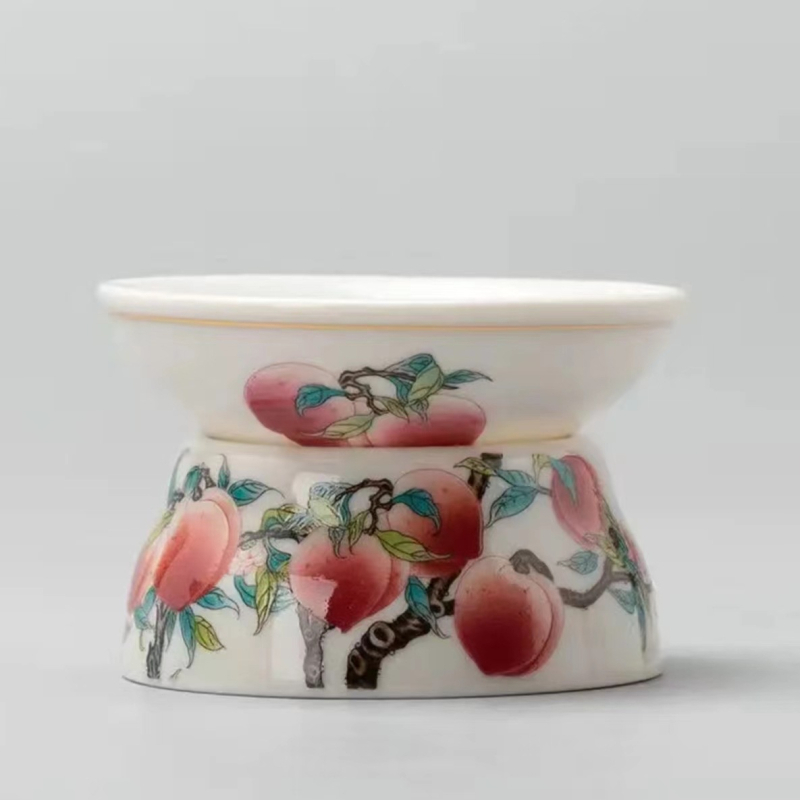 Cană de ceai ceramică cu design Nine Peach, glazură crăpată, pentru ceremonia Gongfu